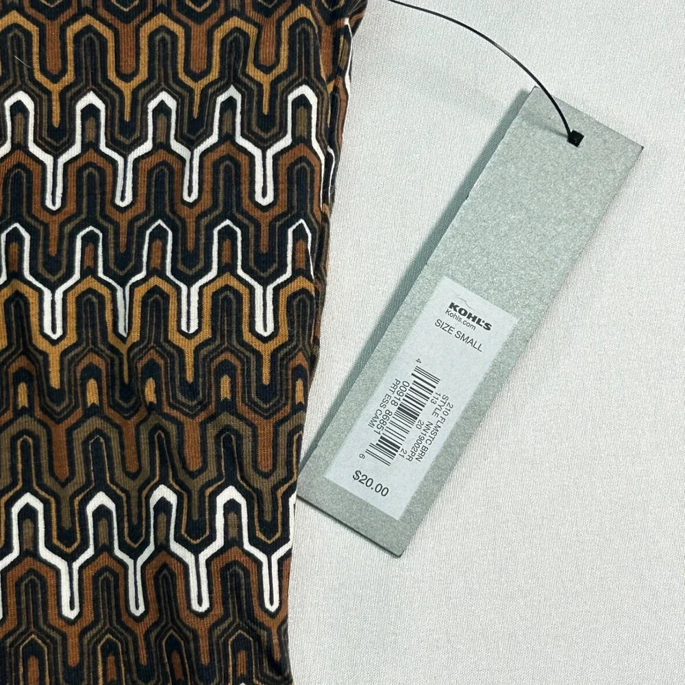 Apt 9 Essentials Womens Small Brown Geometric Print Camisole Tank Top NN19002PR